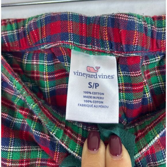 Vineyard Vines Plaid Flannel Pajama Lounge Pants Men's S/P Red Green Christmas - Picture 3 of 6